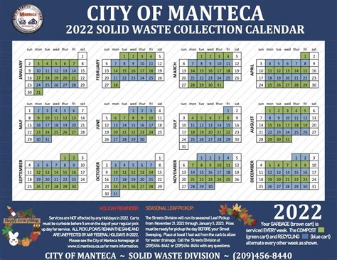 Solid Waste Collection Calendar .